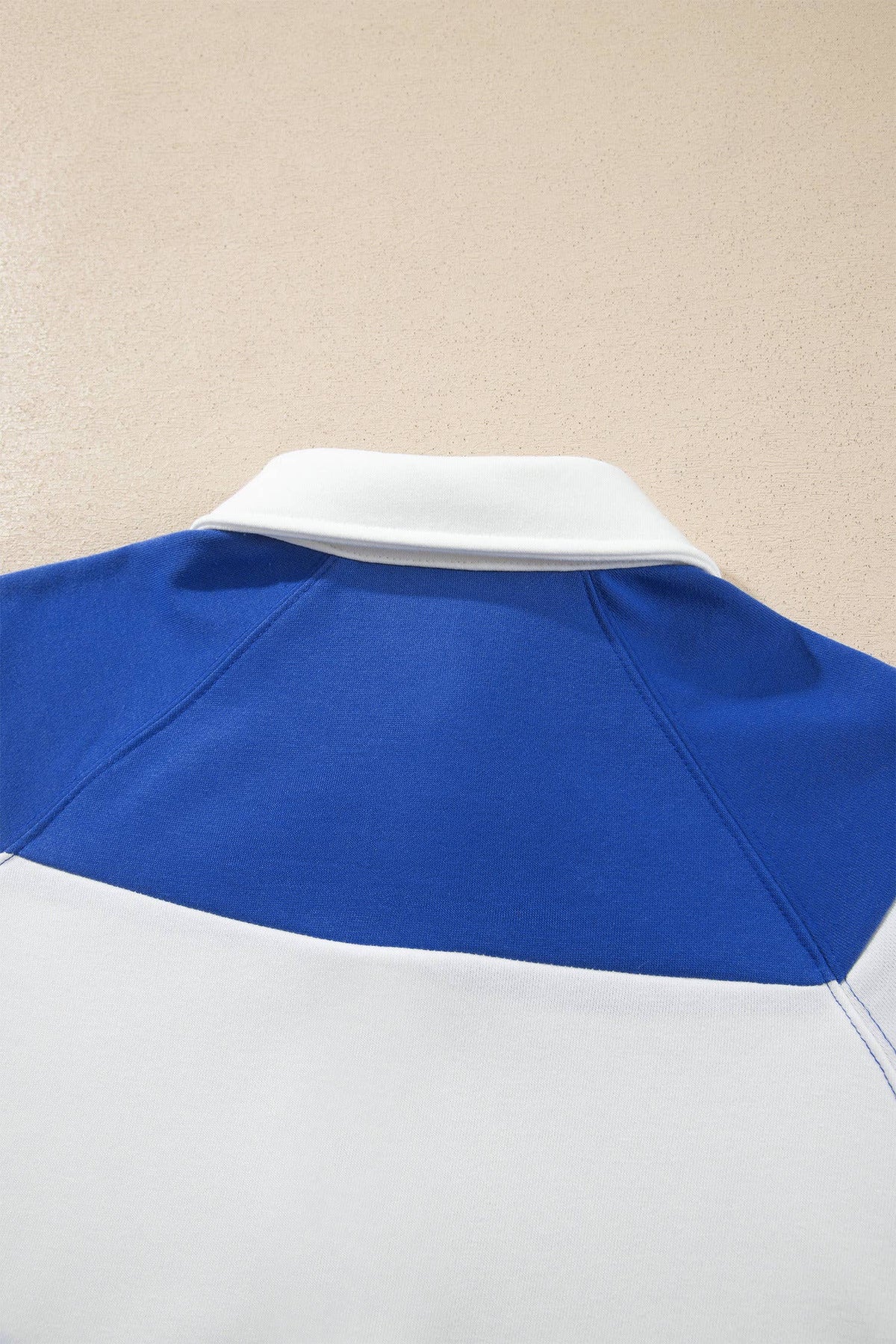 Blue & White Button Long Sleeve Sweatshirt