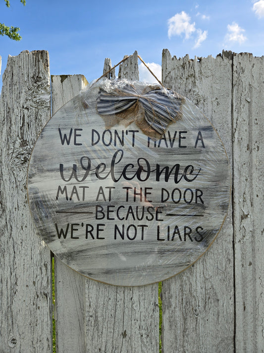 We don't have a welcome mat door hanger
