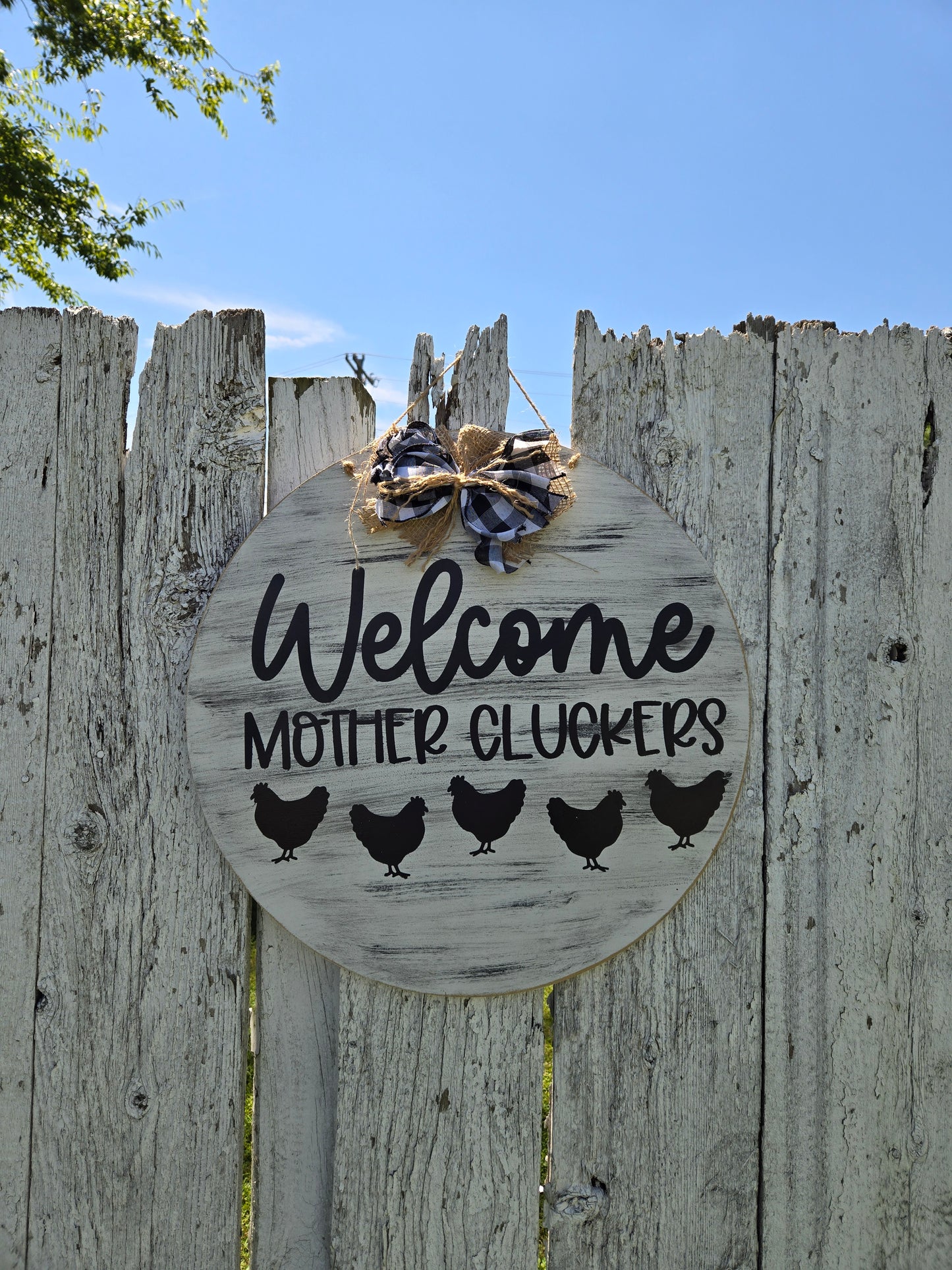 Welcome Mother Clucker Door Hanger