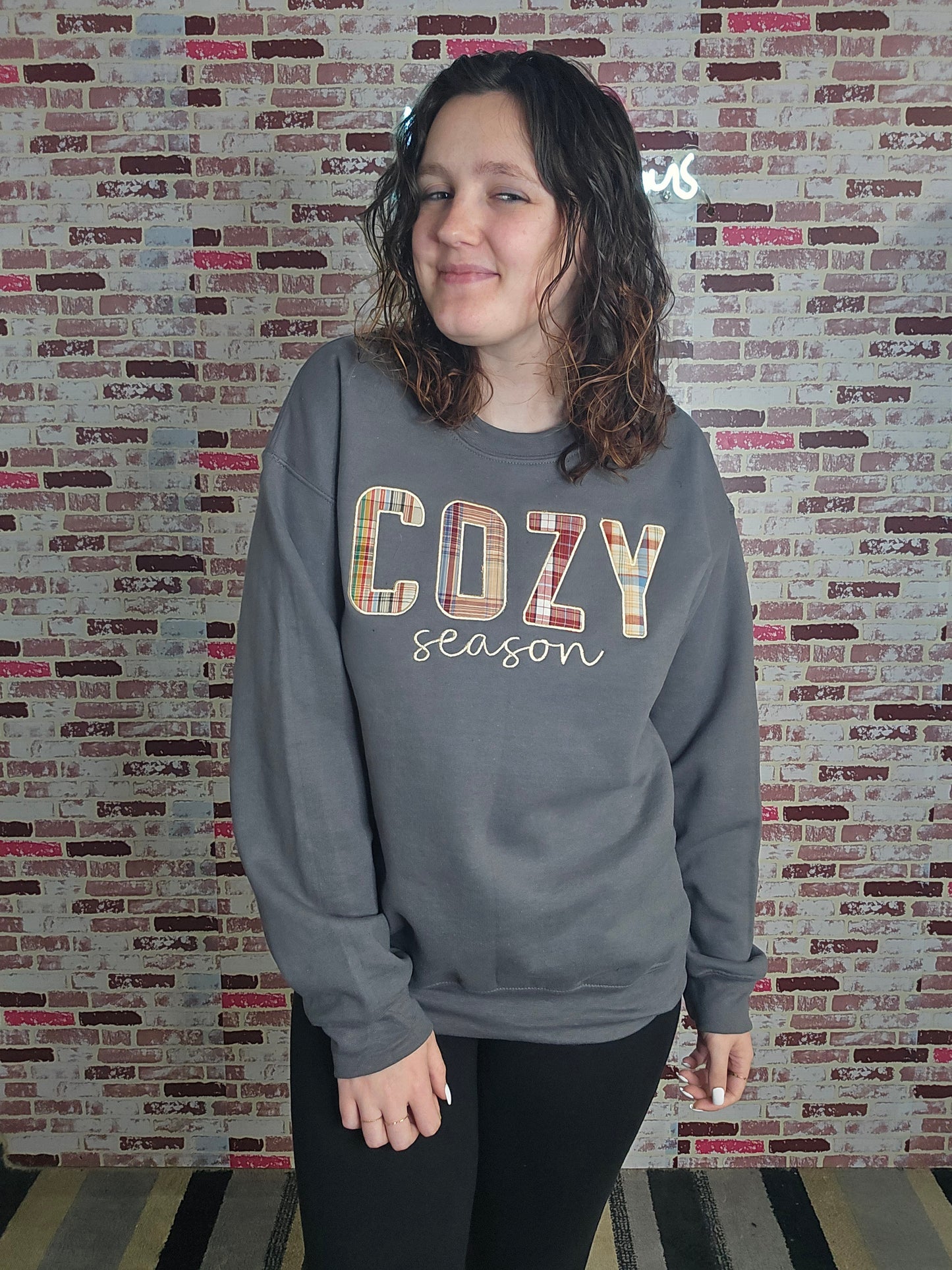 Plaid cozy season sweatshirt