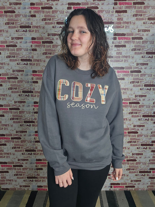 Plaid cozy season sweatshirt