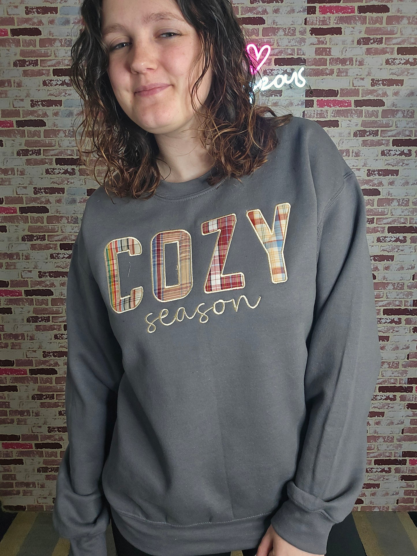 Plaid cozy season sweatshirt