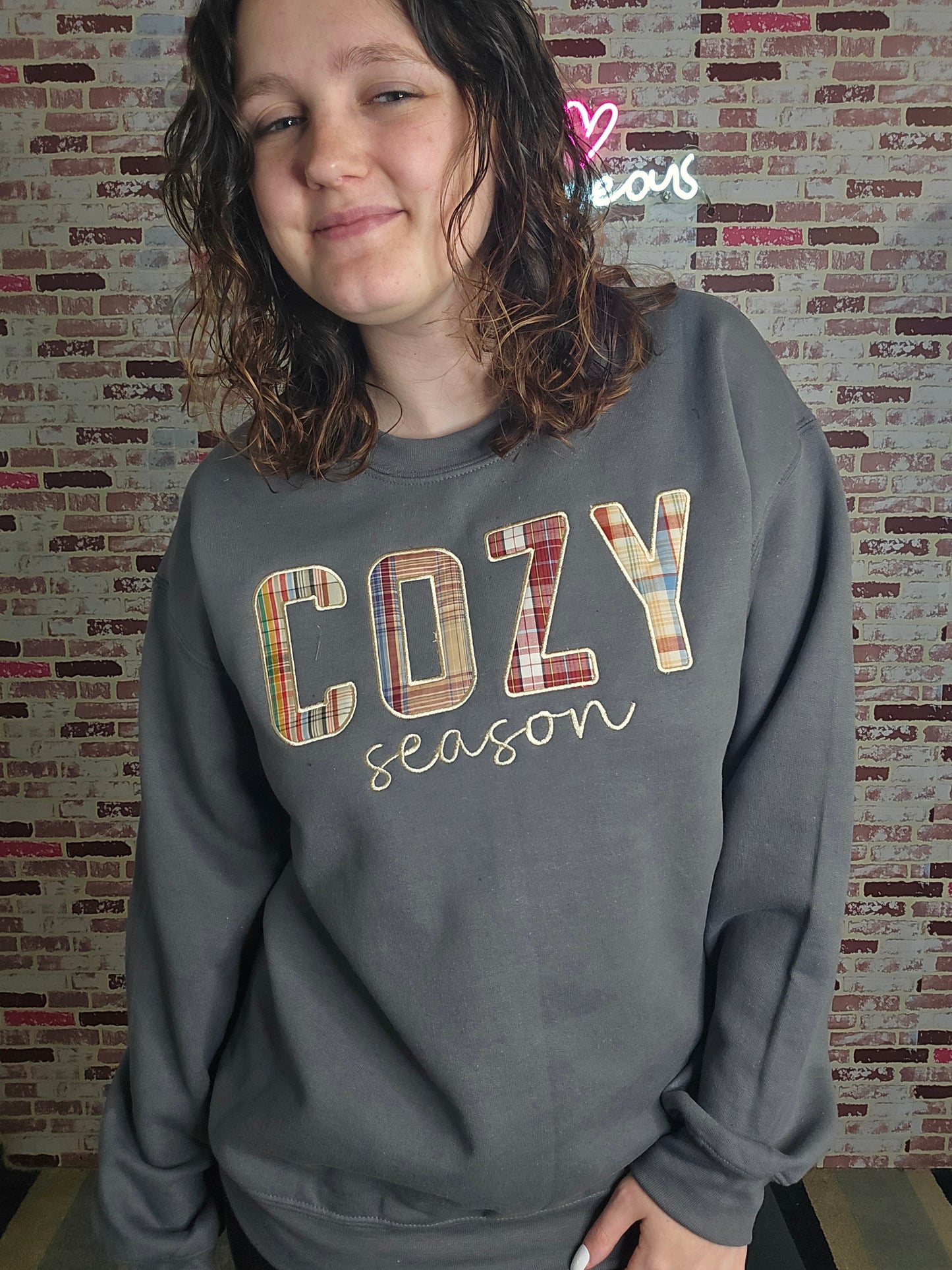 Plaid cozy season sweatshirt