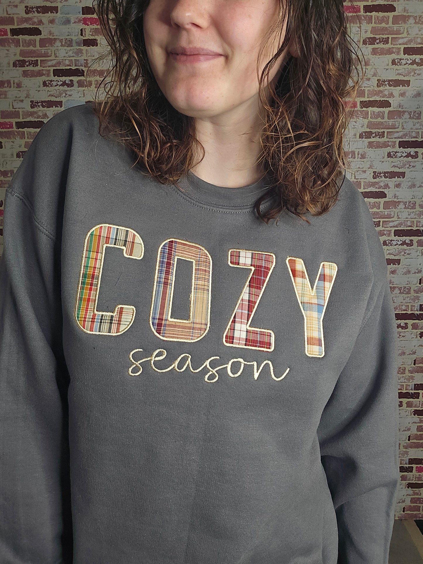 Plaid cozy season sweatshirt