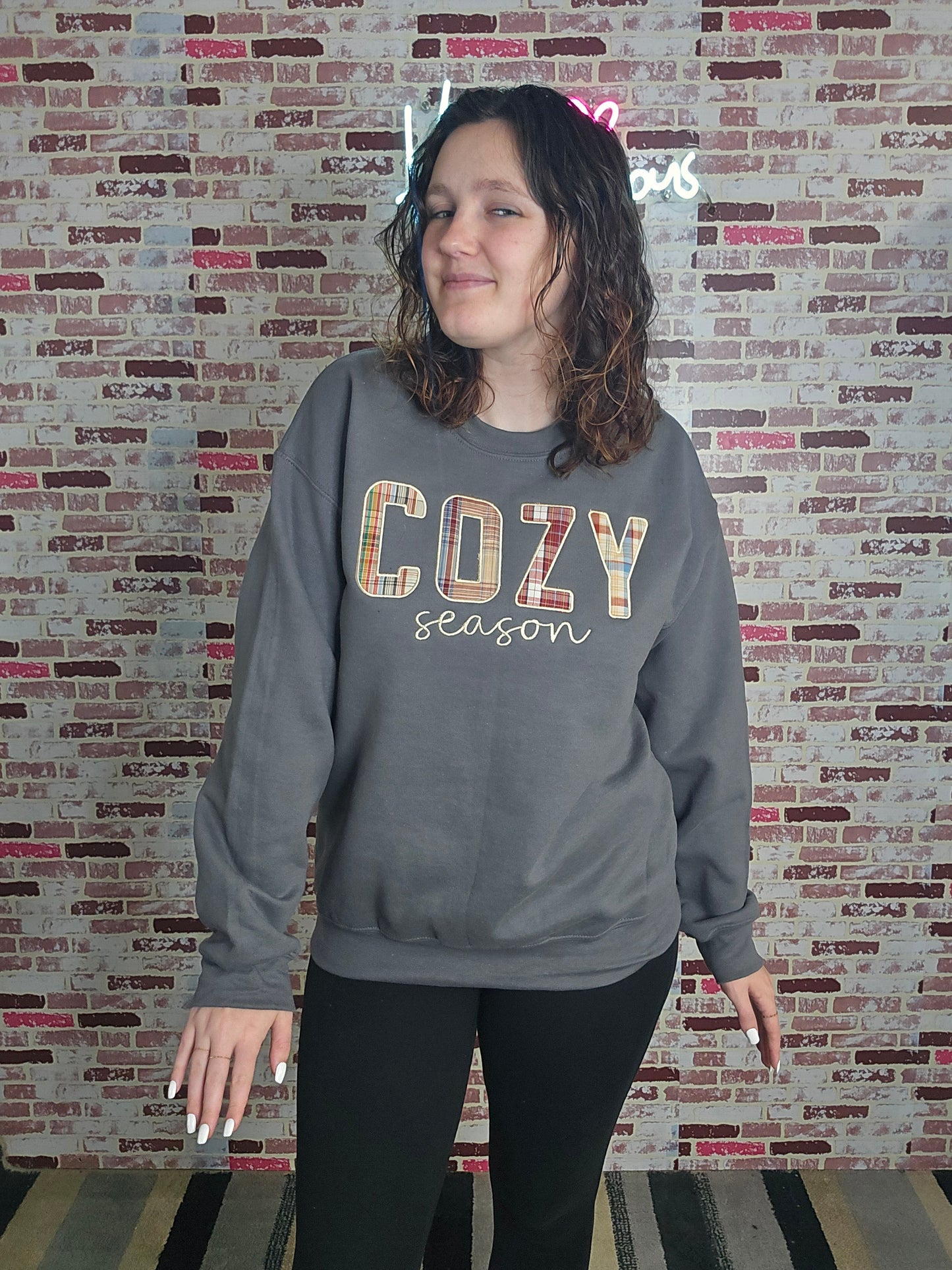 Plaid cozy season sweatshirt