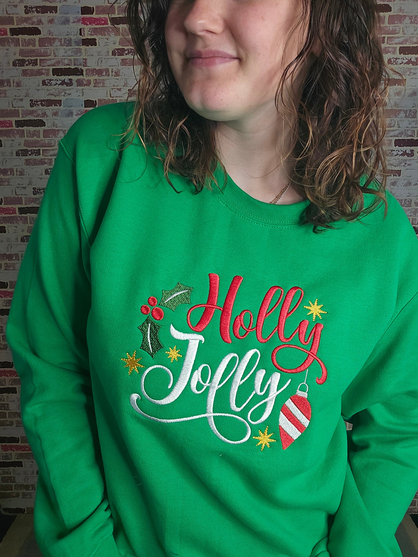 Green Holly Jolly Sweatshirt