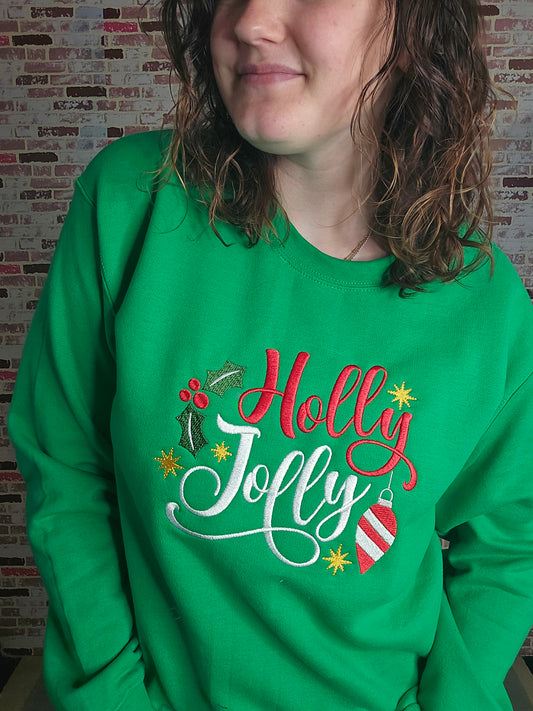 Green Holly Jolly Sweatshirt