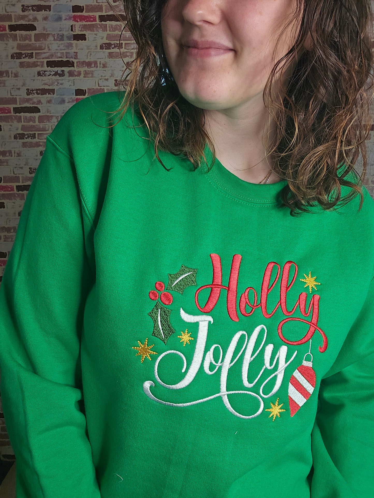 Green Holly Jolly Sweatshirt