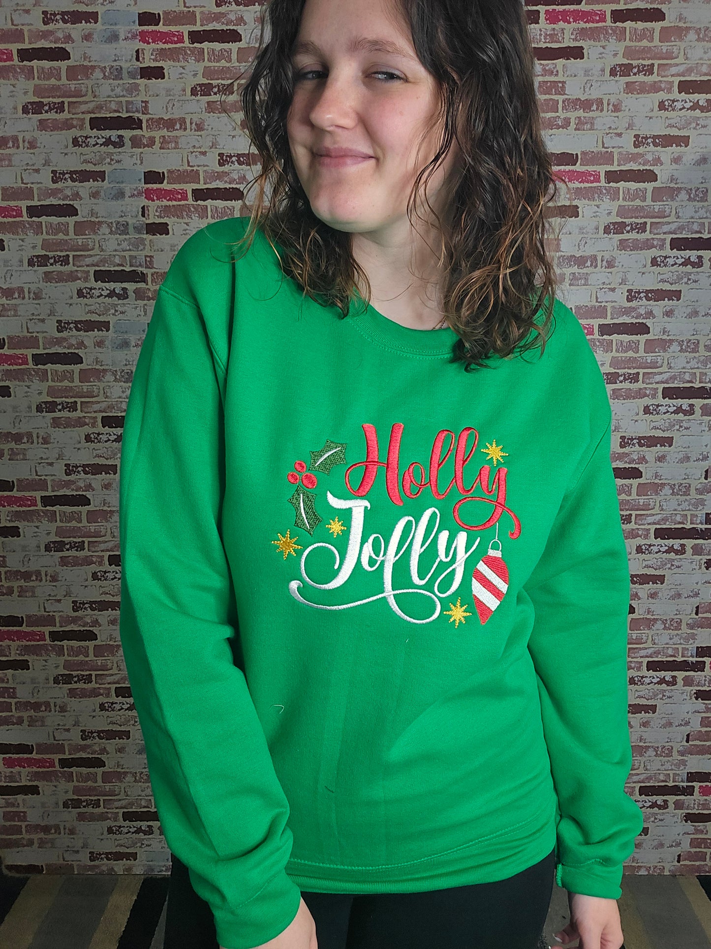 Green Holly Jolly Sweatshirt