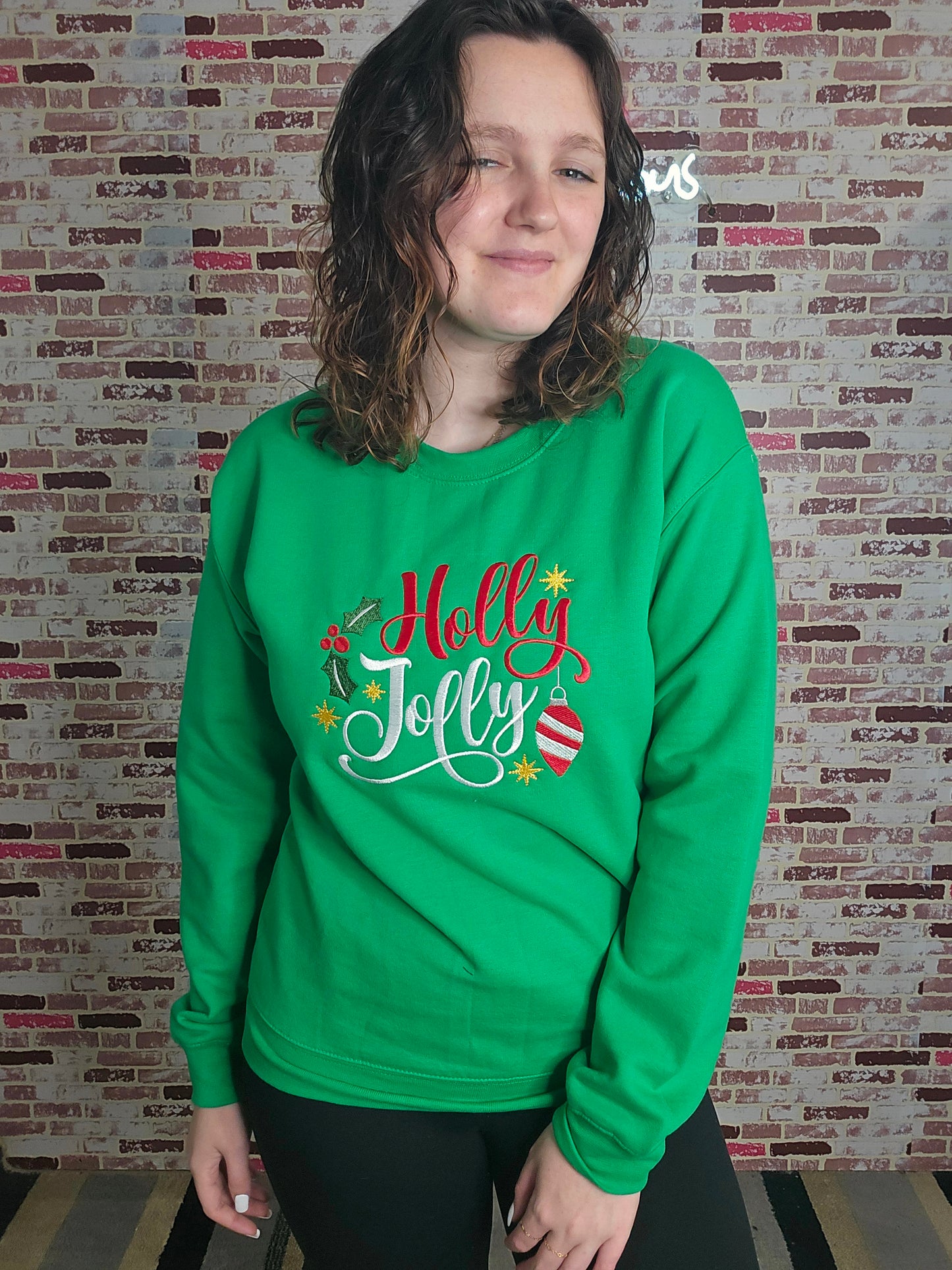 Green Holly Jolly Sweatshirt