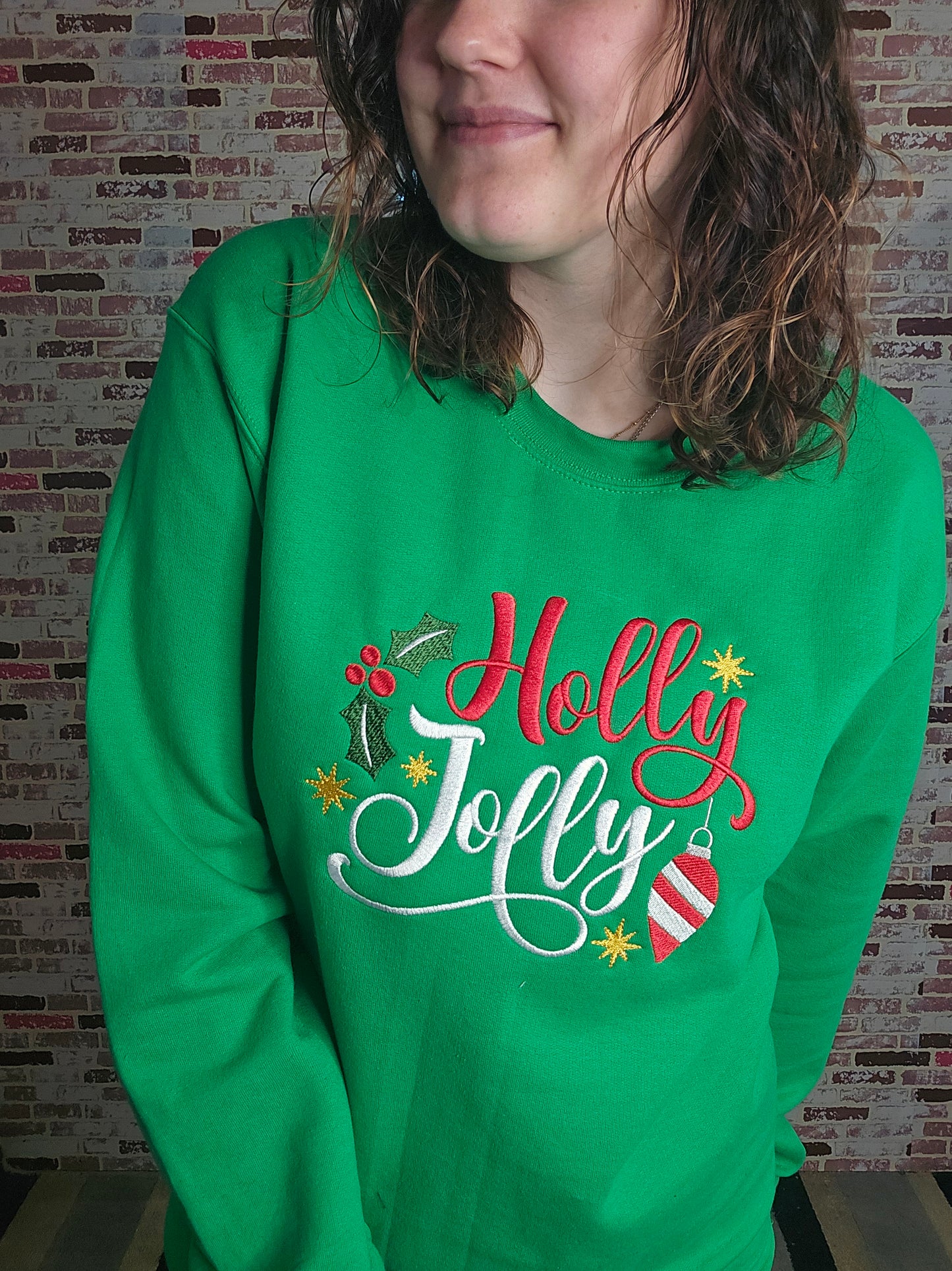 Green Holly Jolly Sweatshirt