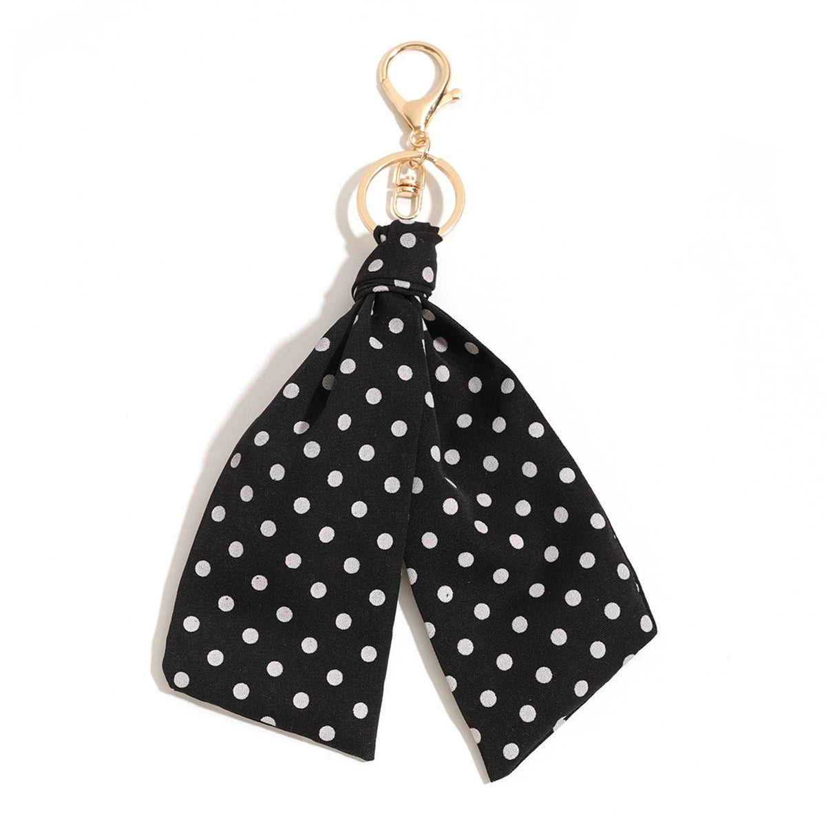 Polka‑Dot Bow‑Knot Keychain Bag Charm