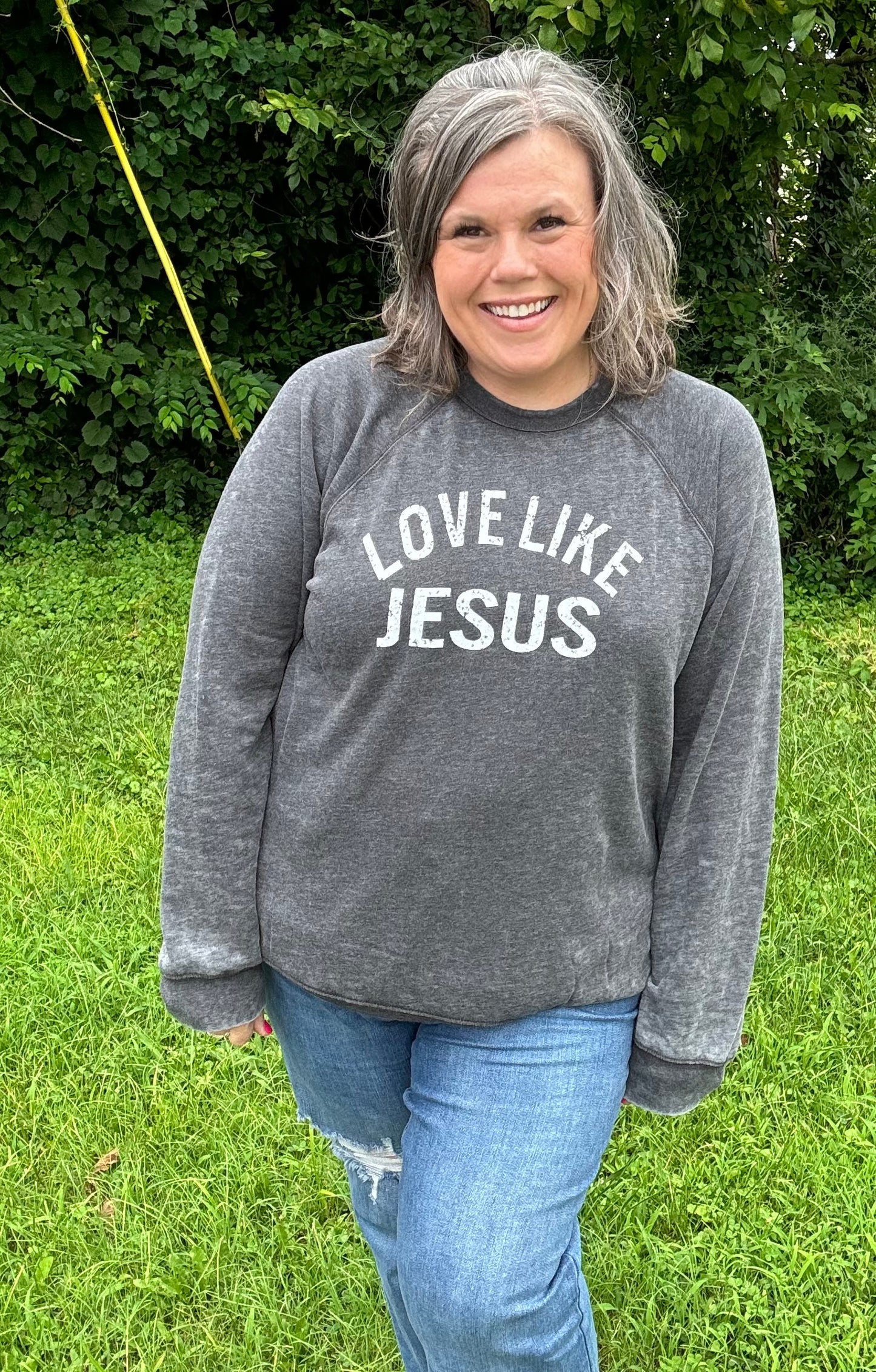 Love Like Jesus Acid Washed Crewneck