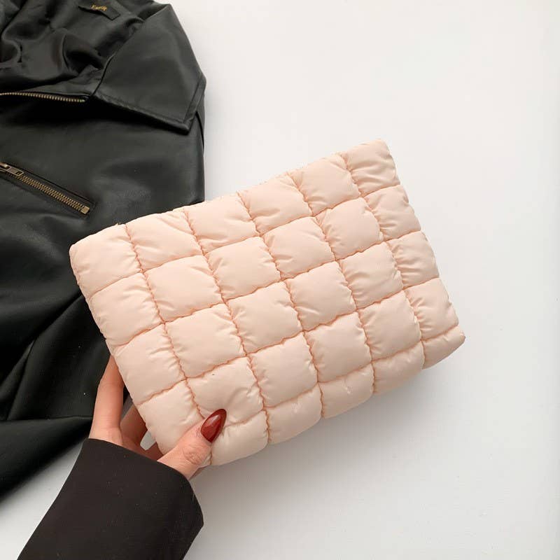QUILTED PUFFY COSMETIC BAG