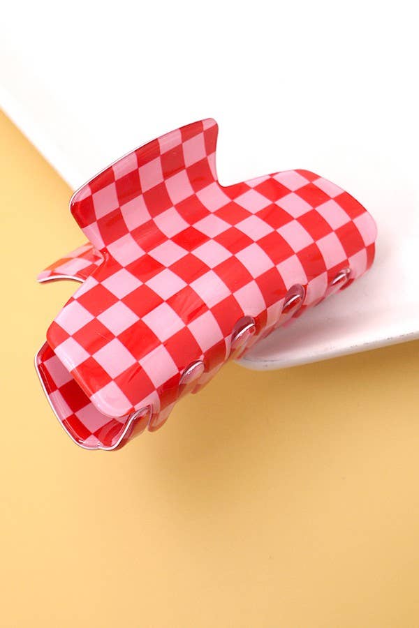 CHECKERED HAIR CLIPS