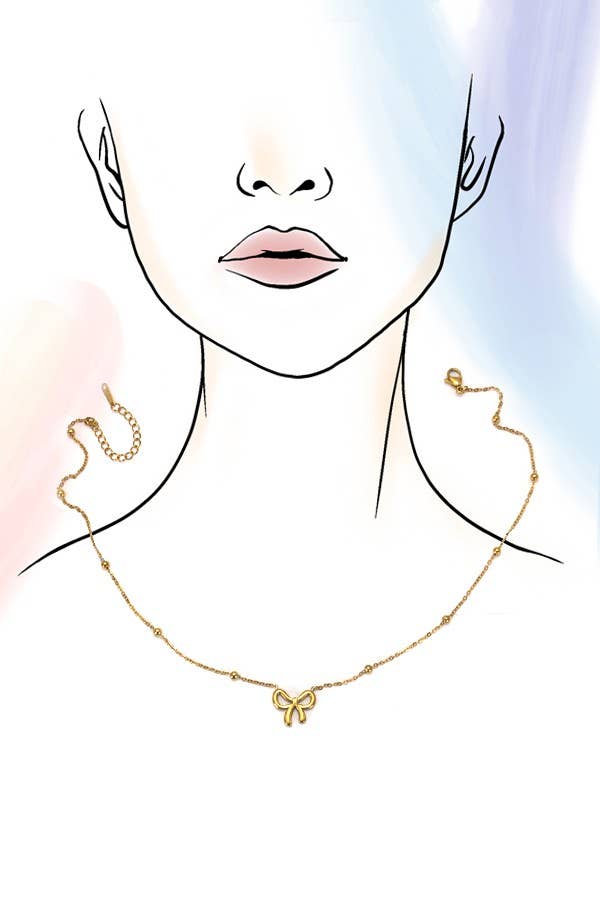 STAINLESS STEEL BOW NECKLACE