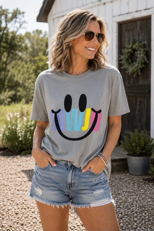 WWJD smiley face tee