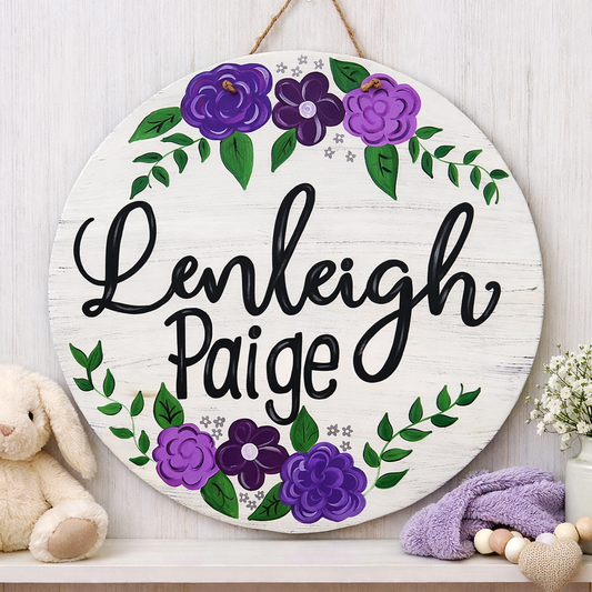 Floral Girl Hospital Door Hanger