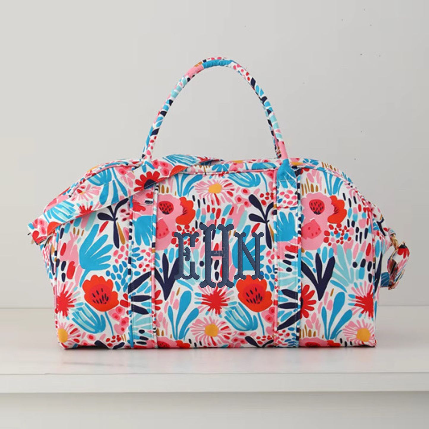 Floral Weekender Duffel Bag Abstract Bloom