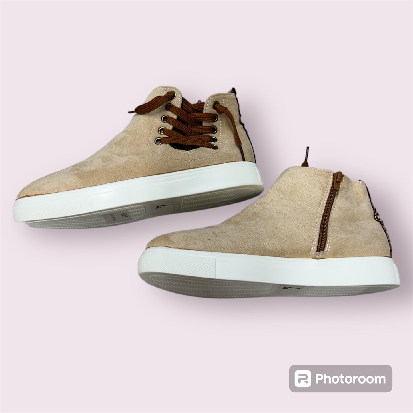 Beige High Top Shoes