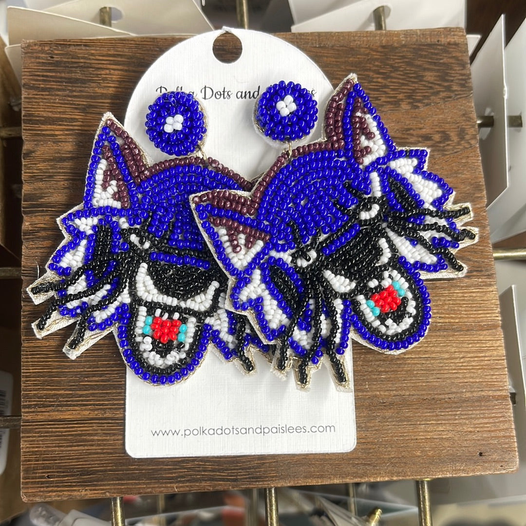 Wildcats Beaded Earring