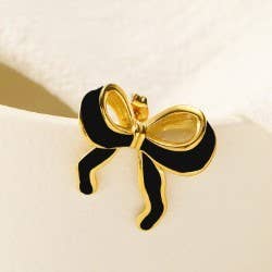 GOLD BOW EARRINGS