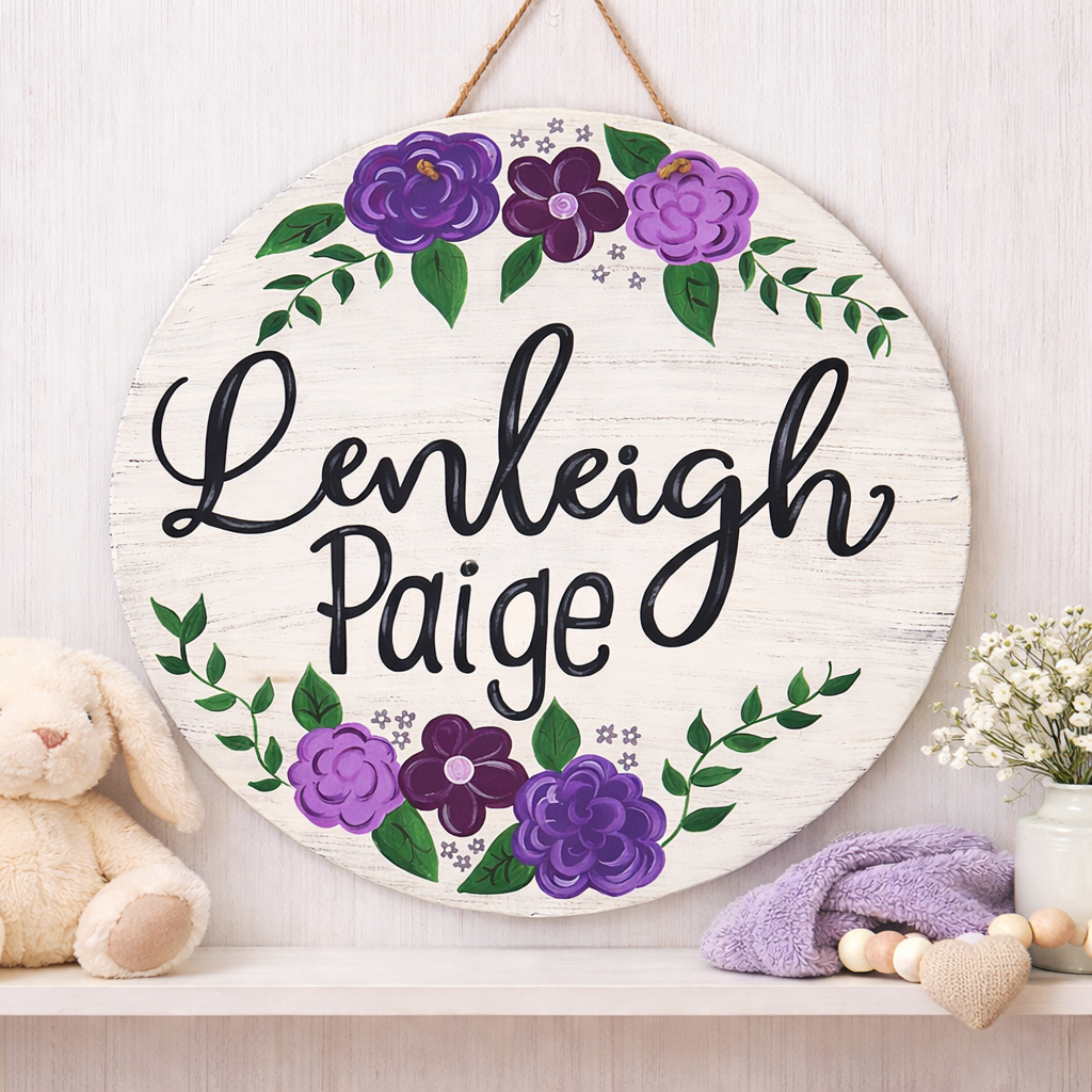 Floral Girl Hospital Door Hanger