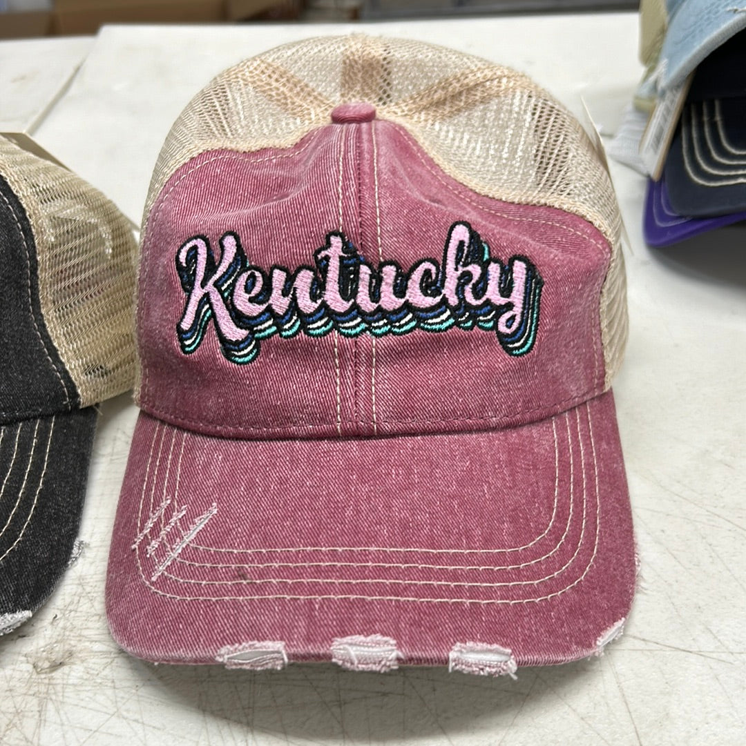 Kentucky Embroidered Distressed Hat