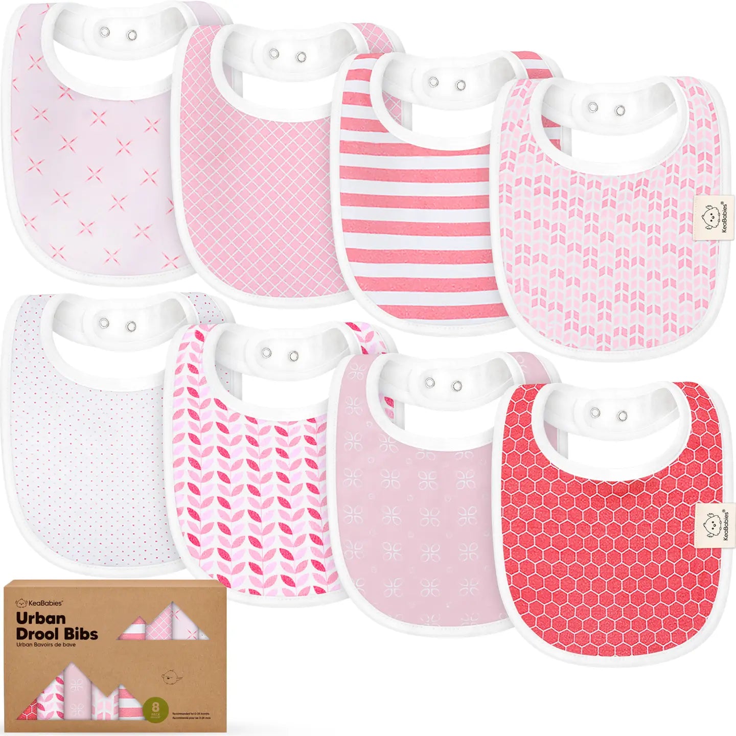 KeaBabies Urban Drool Bibs 8pc