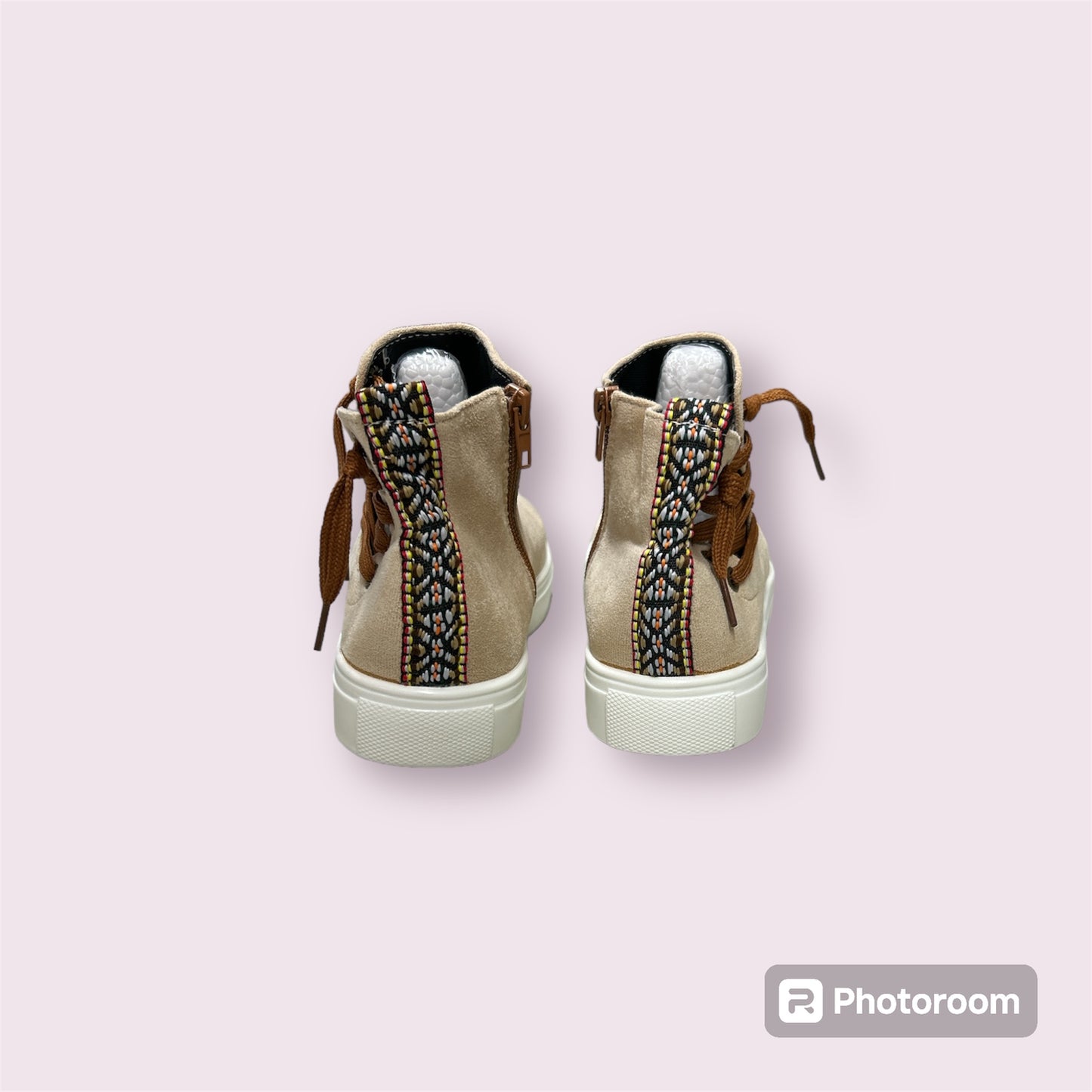 Beige High Top Shoes