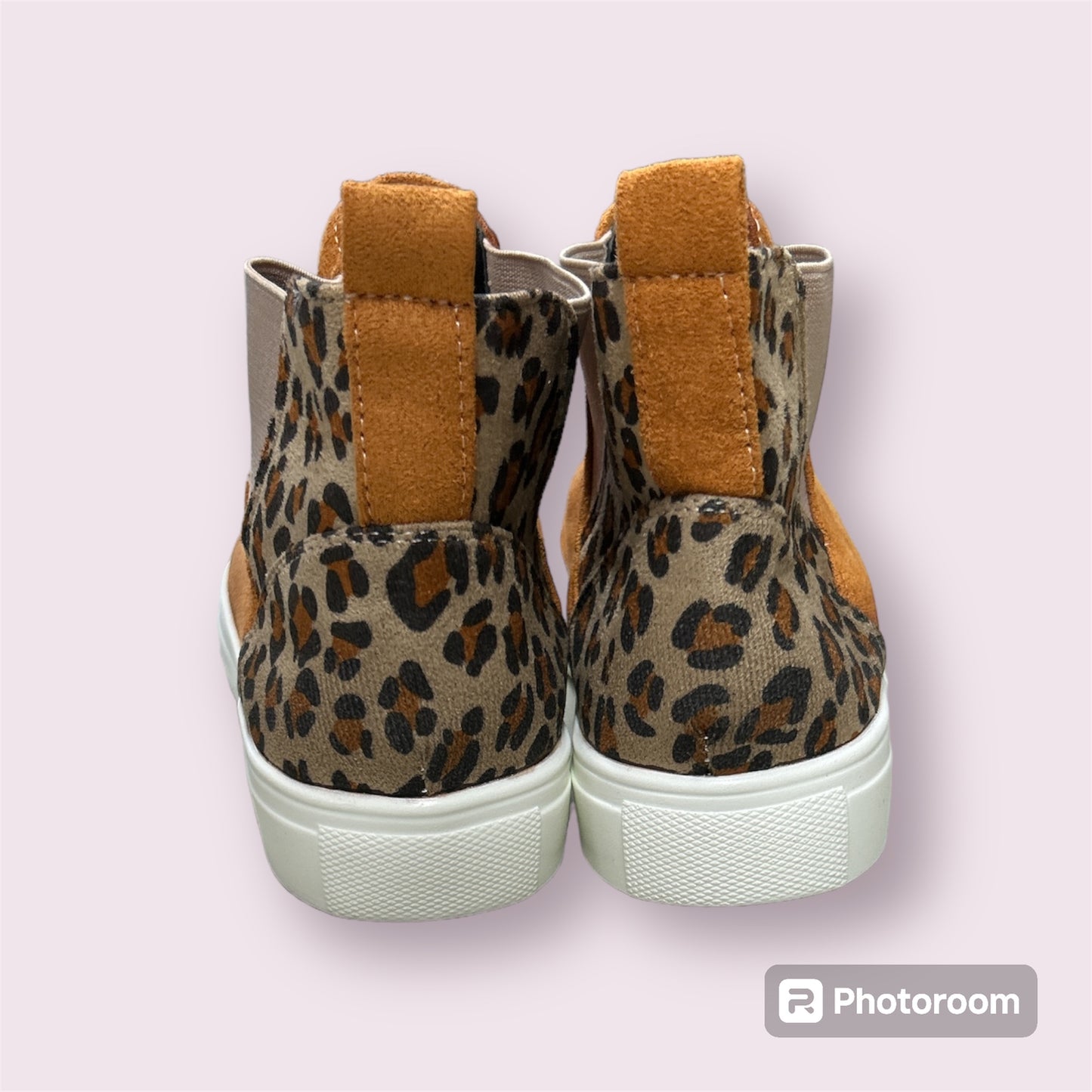 Brown Leopard High Top Shoes