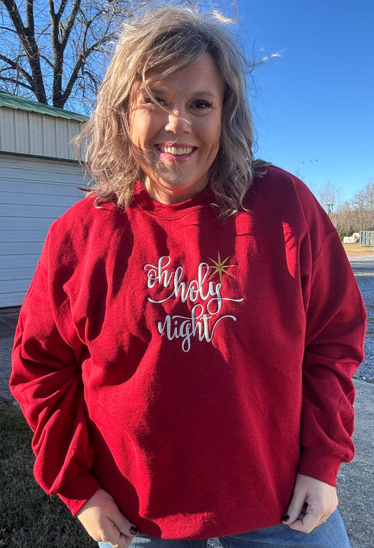 Oh Holy Night Bow sweatshirt