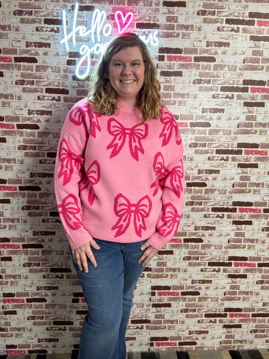 Pink Bow Sweater