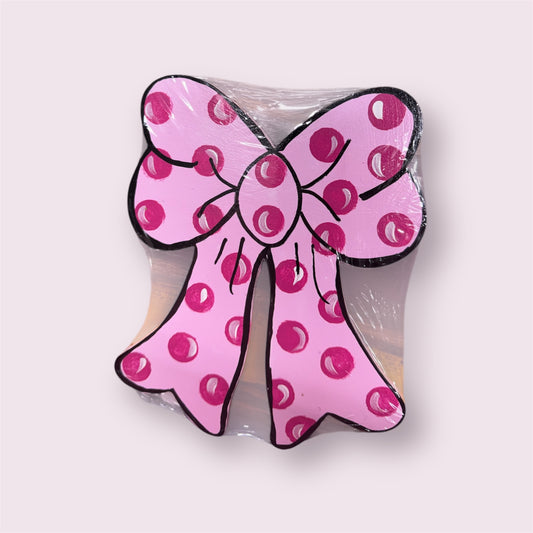 Pink Polka Dot Bow Interchangeable
