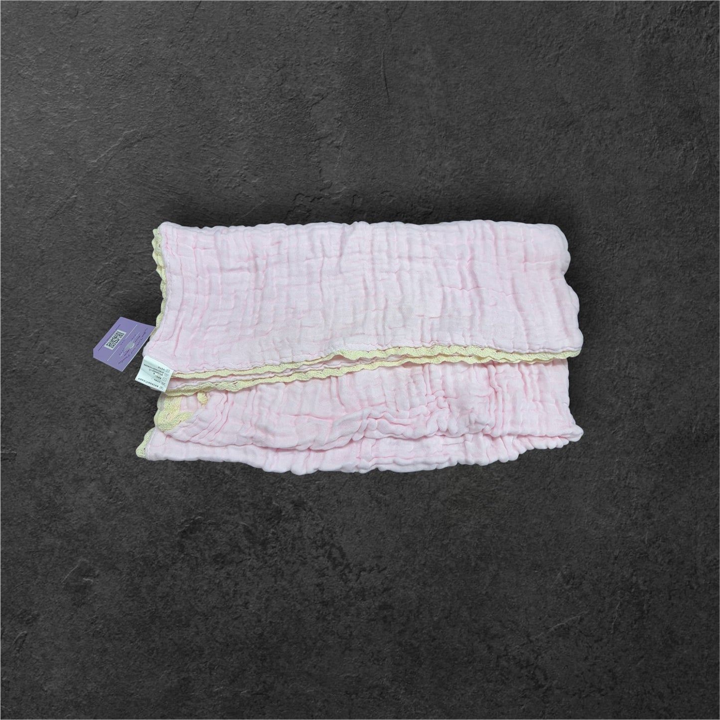Linen Swaddle Blanket With Lace Trim