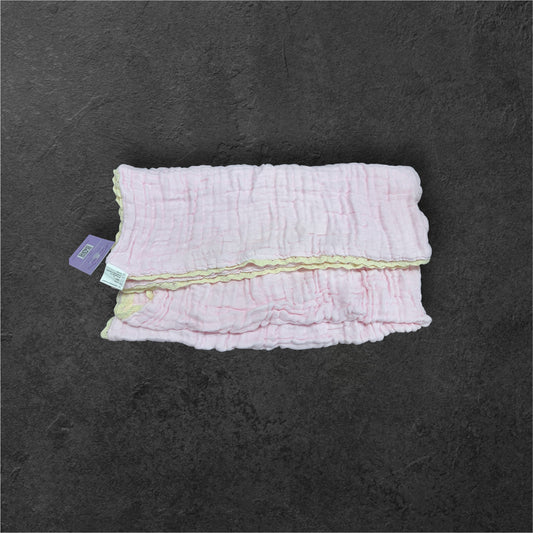 Linen Swaddle Blanket With Lace Trim