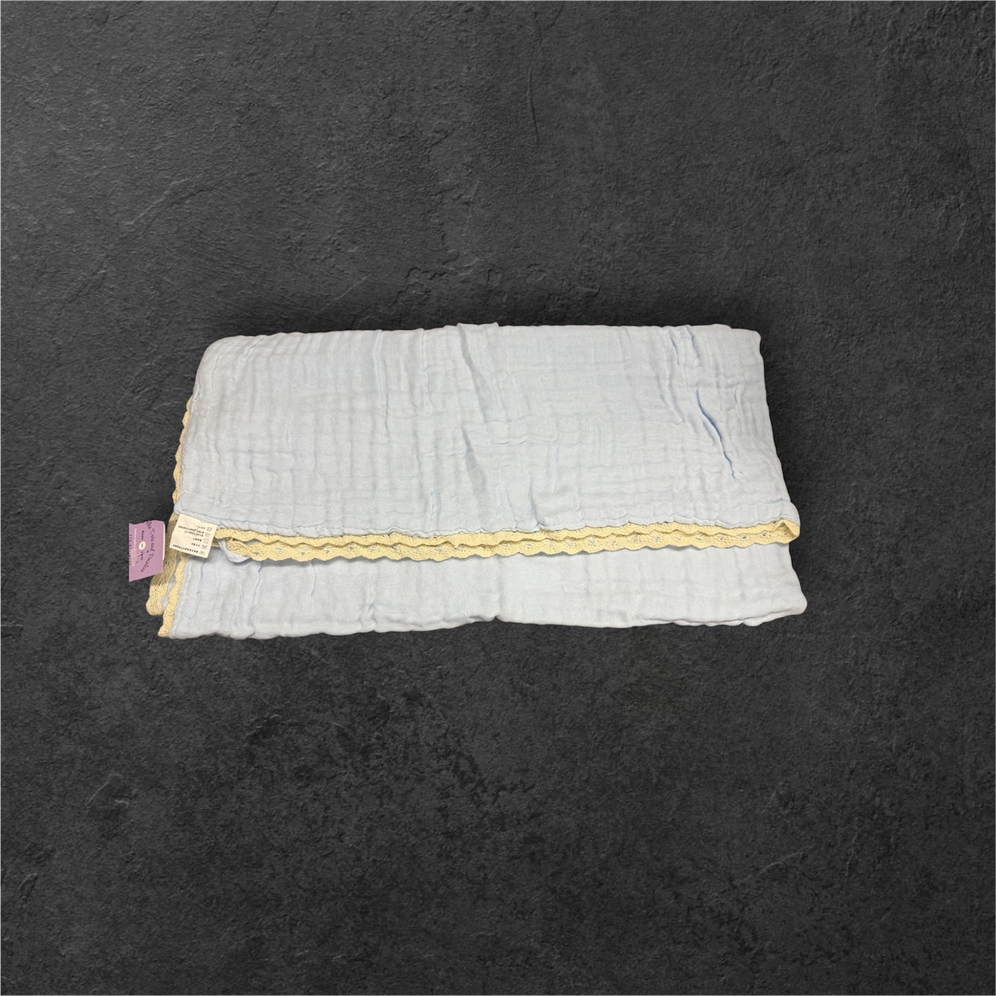 Linen Swaddle Blanket With Lace Trim