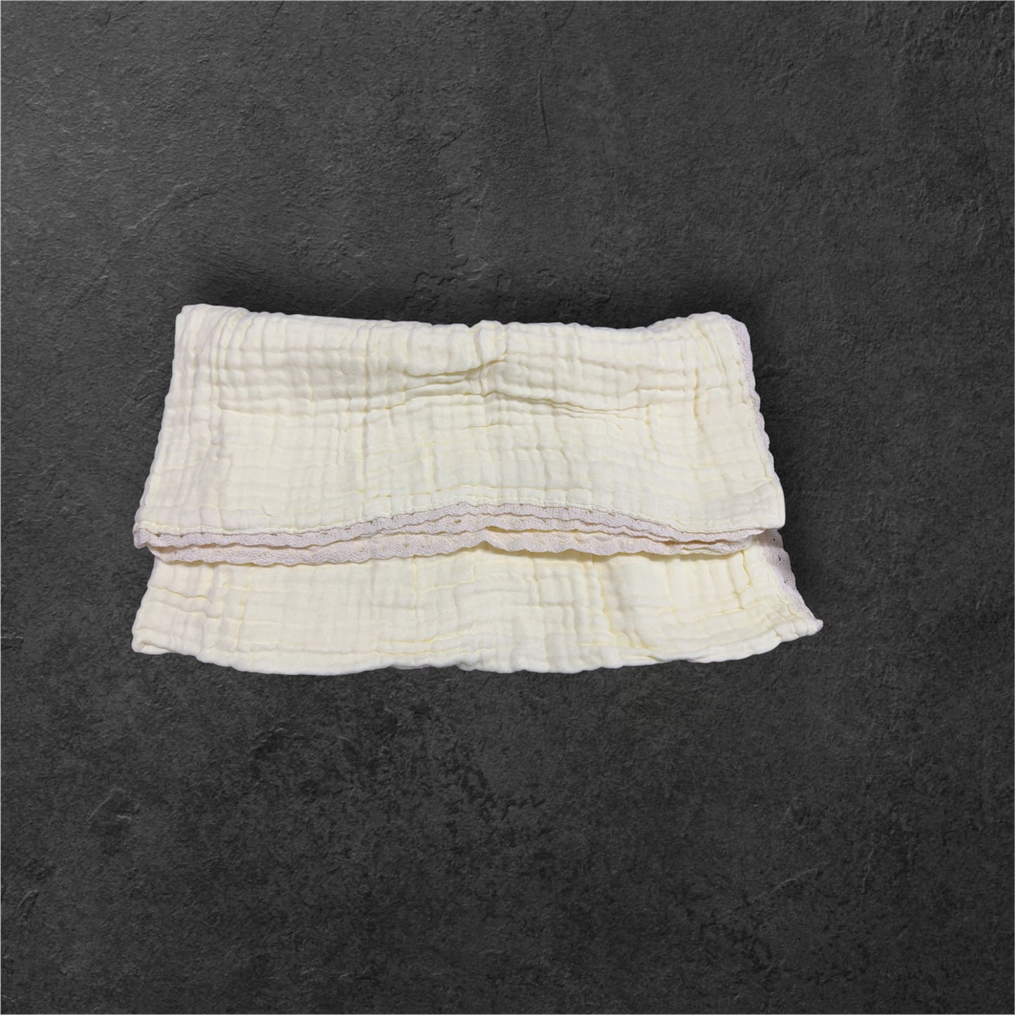 Linen Swaddle Blanket With Lace Trim