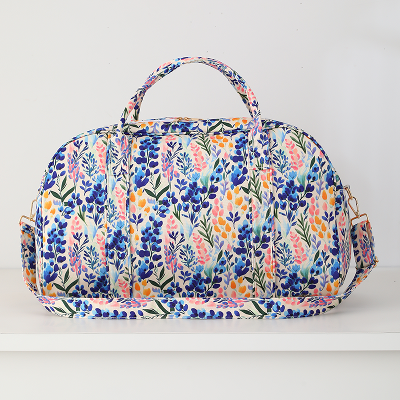 Floral Weekender Duffel Bag Bluebonnet Bloom