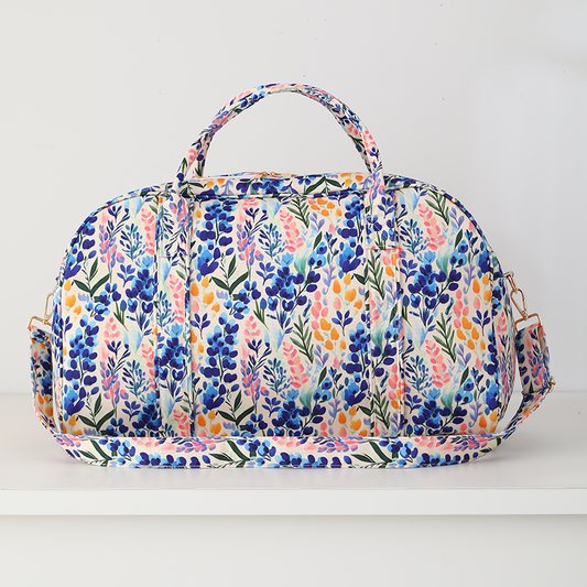 Floral Weekender Duffel Bag Bluebonnet Bloom