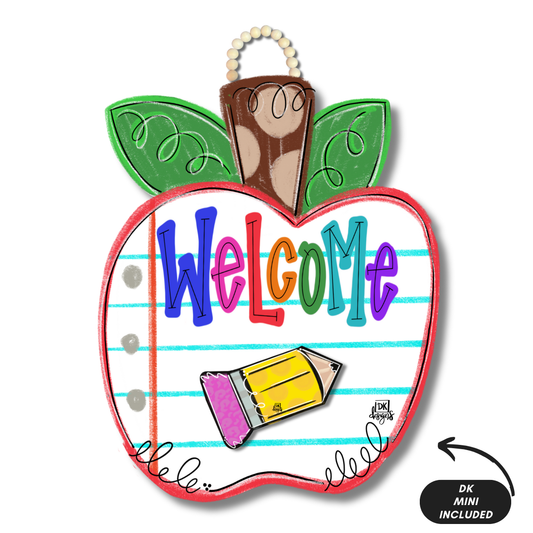 Welcome Apple Door Hanger with 2 attachments