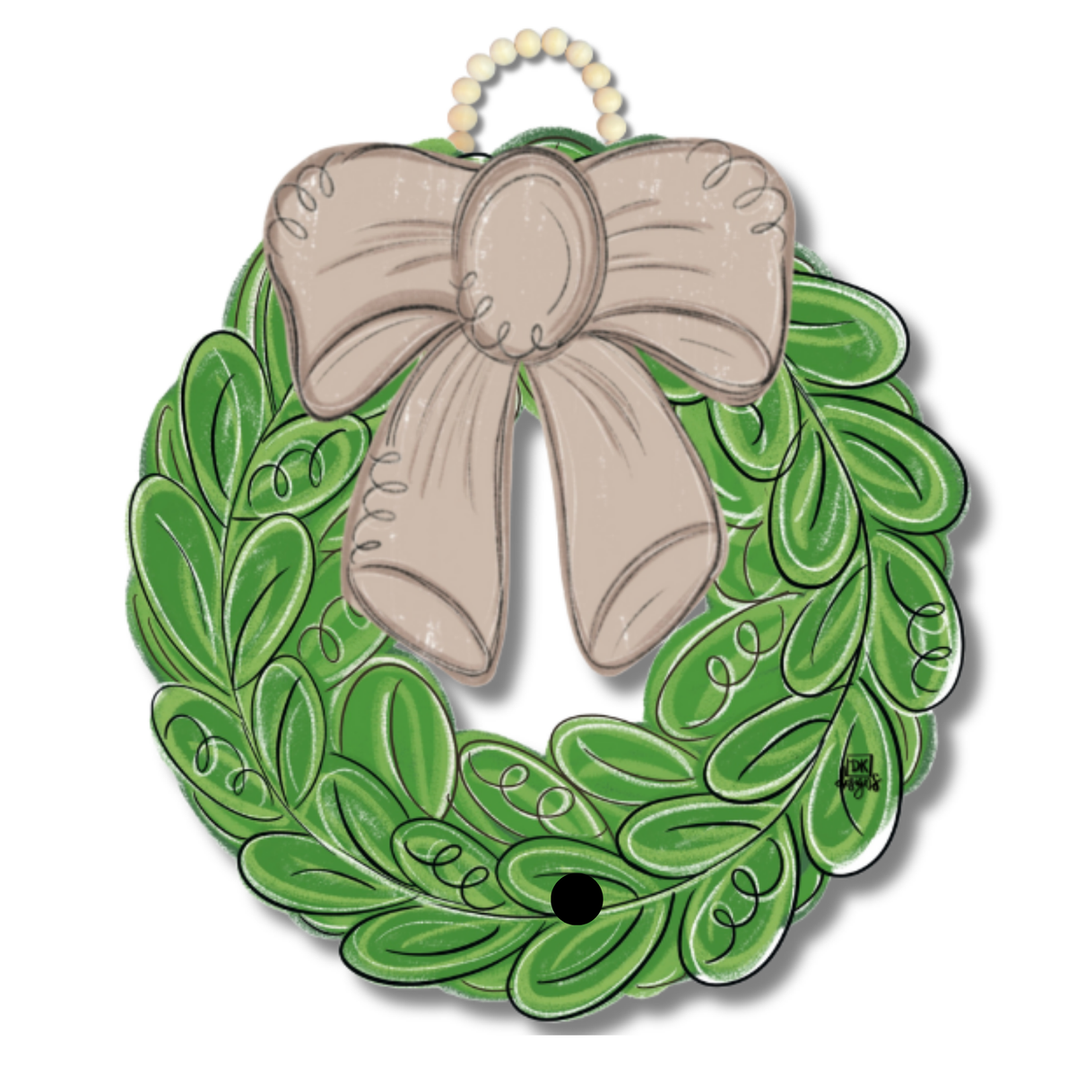 Mocha Bow Wreath Hanger with attachments