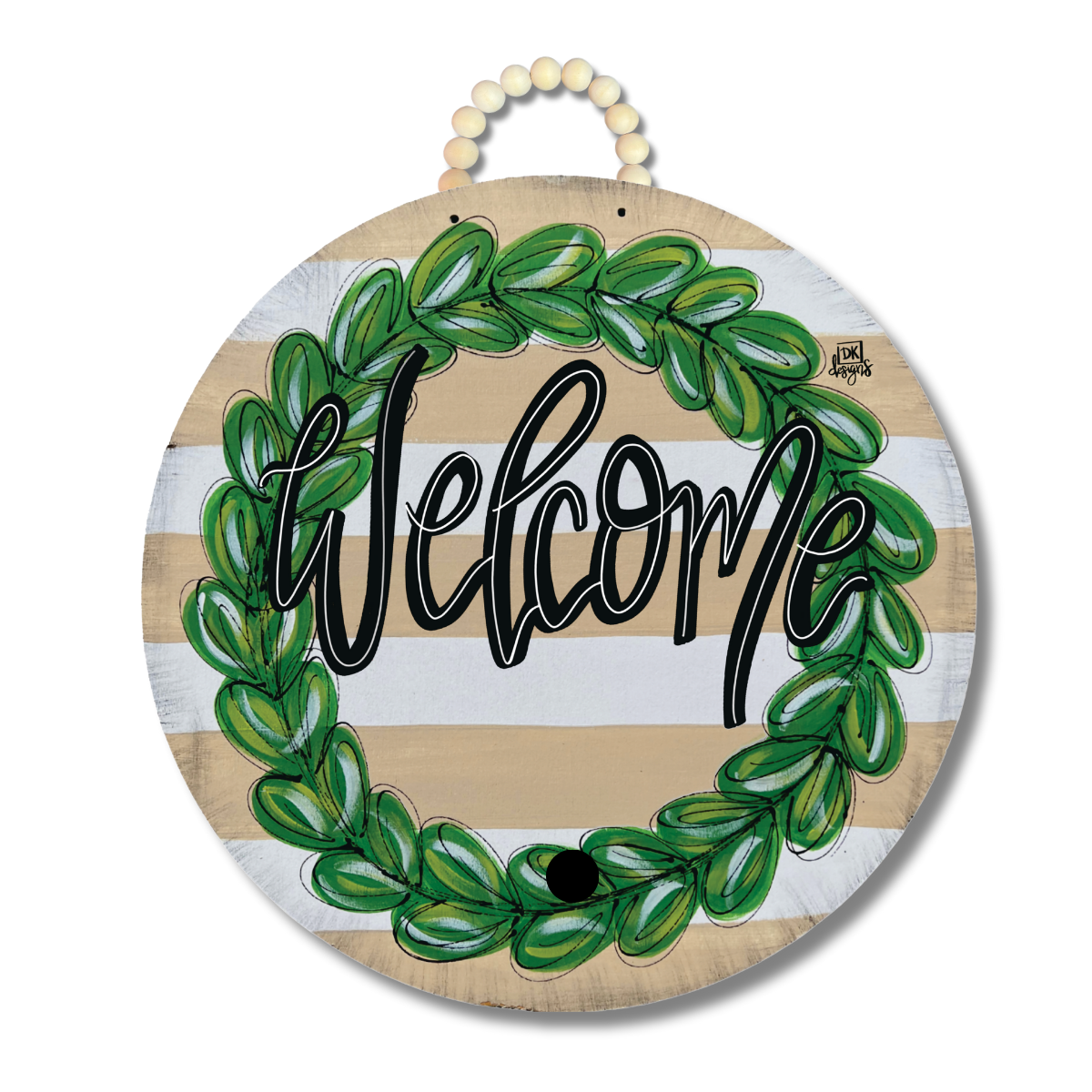 Tan Wreath "Welcome" Door Hanger