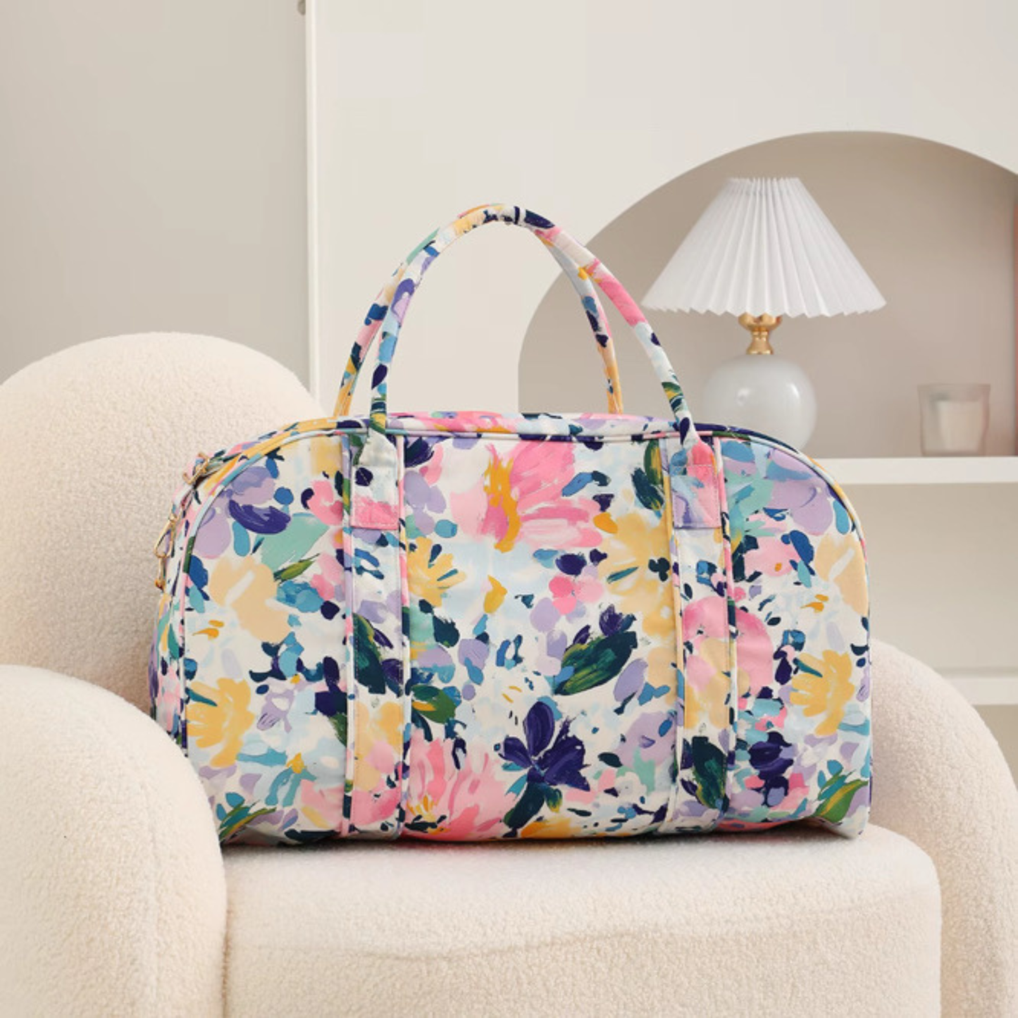 Floral Weekender Duffel Bag Sunset Meadow