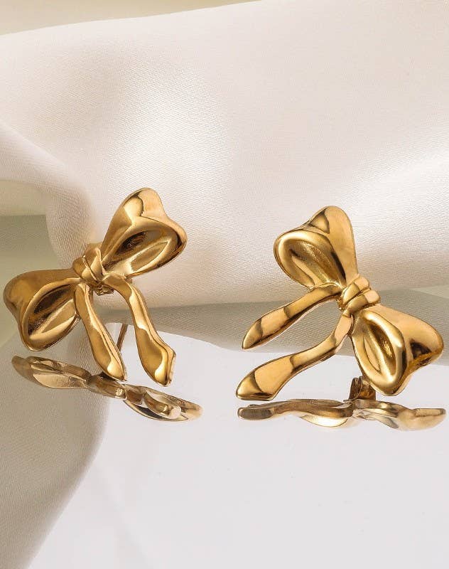 LARGE BOW STUD EARRINGS