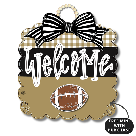Black and Gold Football Scallop with 2 attachments