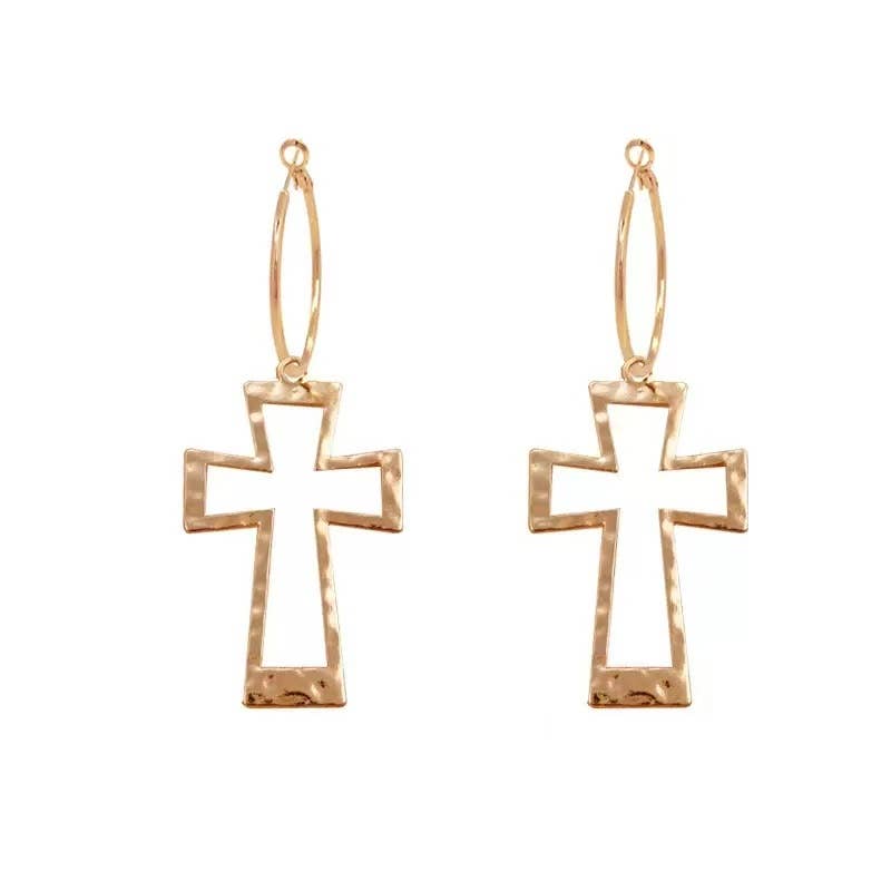 Cross Hoop Earrings