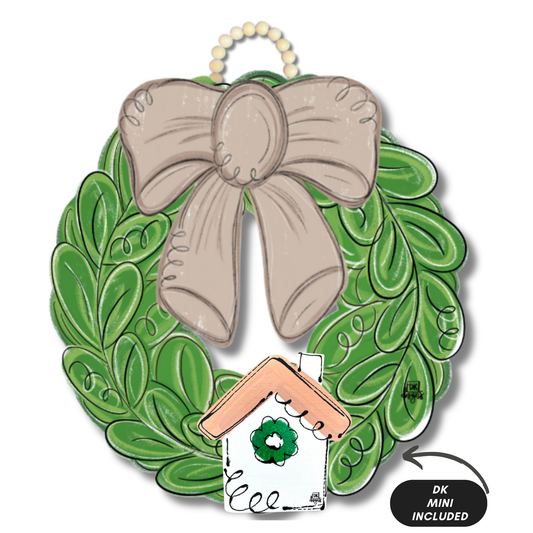 Mocha Bow Wreath Hanger with attachments