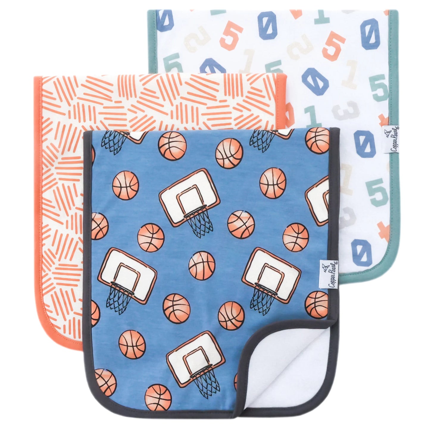 Dunk Set of Three Premium Burp Cloths