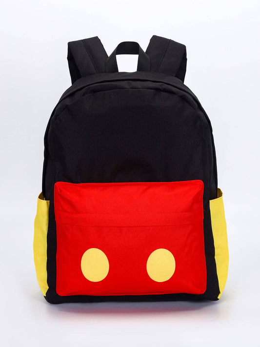 Black Red Kids Printed Backpack